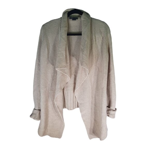 Vince Natural Ribbed Yak Wool Draped Cardigan - Picture 3 of 11